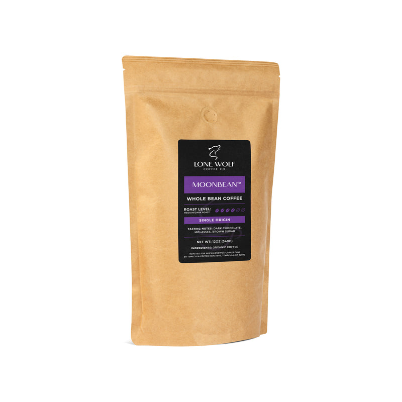 Moonbean™ – Artisanal Specialty-Grade Coffee | Low Acid | Organic | Freshly Roasted | Best Medium to Dark Roast Single Origin | Pure & Clean | Rich, Aromatic & Strong Flavor | 12OZ Compostable Bag